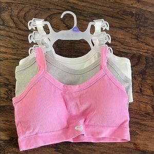 Roxy 3 piece ribbed padded bralette set size XL New With Tags
